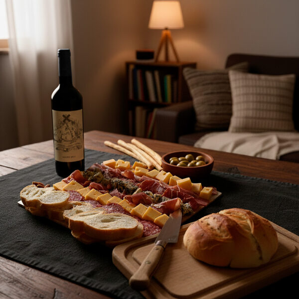 Picada Lauquen de Campo + Vino Cordero con Piel de Lobo Malbec